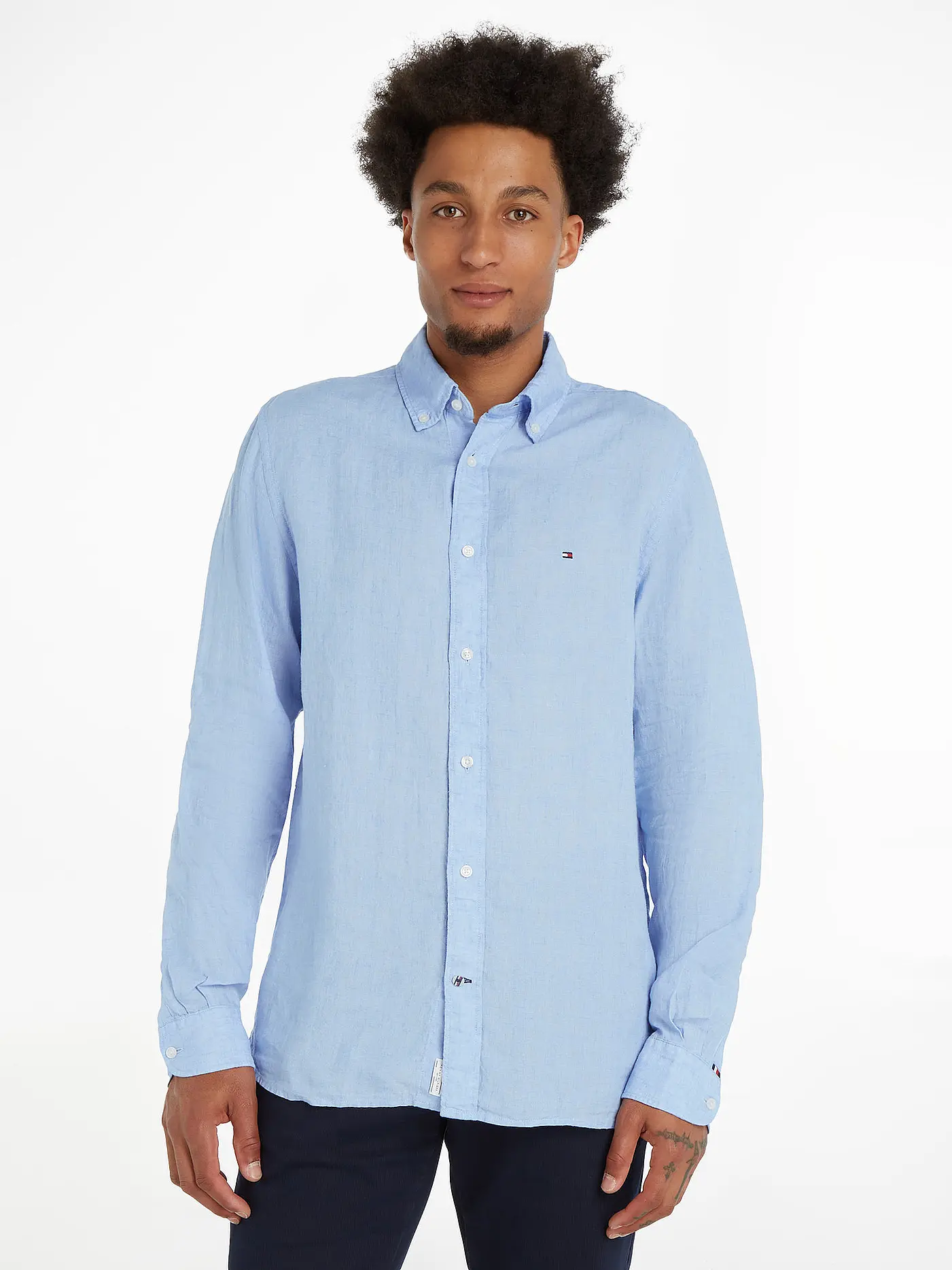 TOMMY HILFIGER | Leinenhemd | hellblau